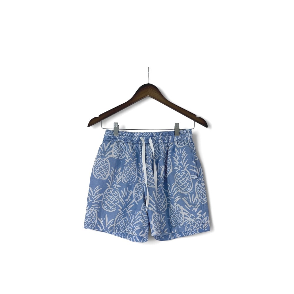 Chubbies Mens Blue Pineapple Print Swim Trunks 5.5 Inch Inseam Small